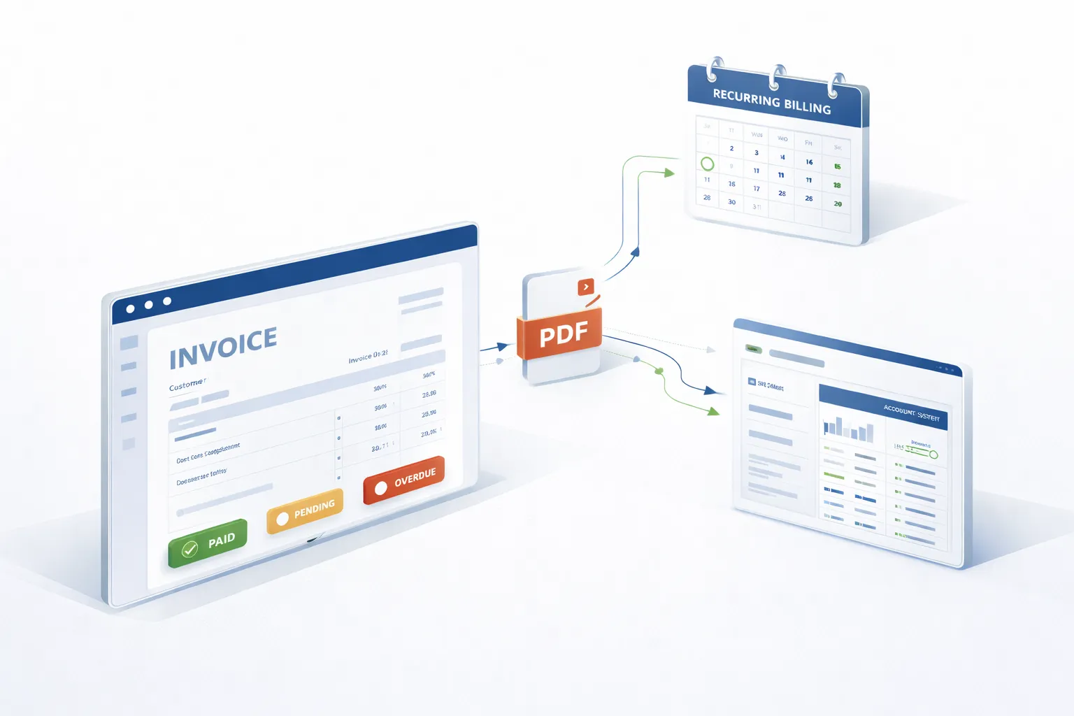 Invoice SaaS billing platform with recurring billing and PDF generation