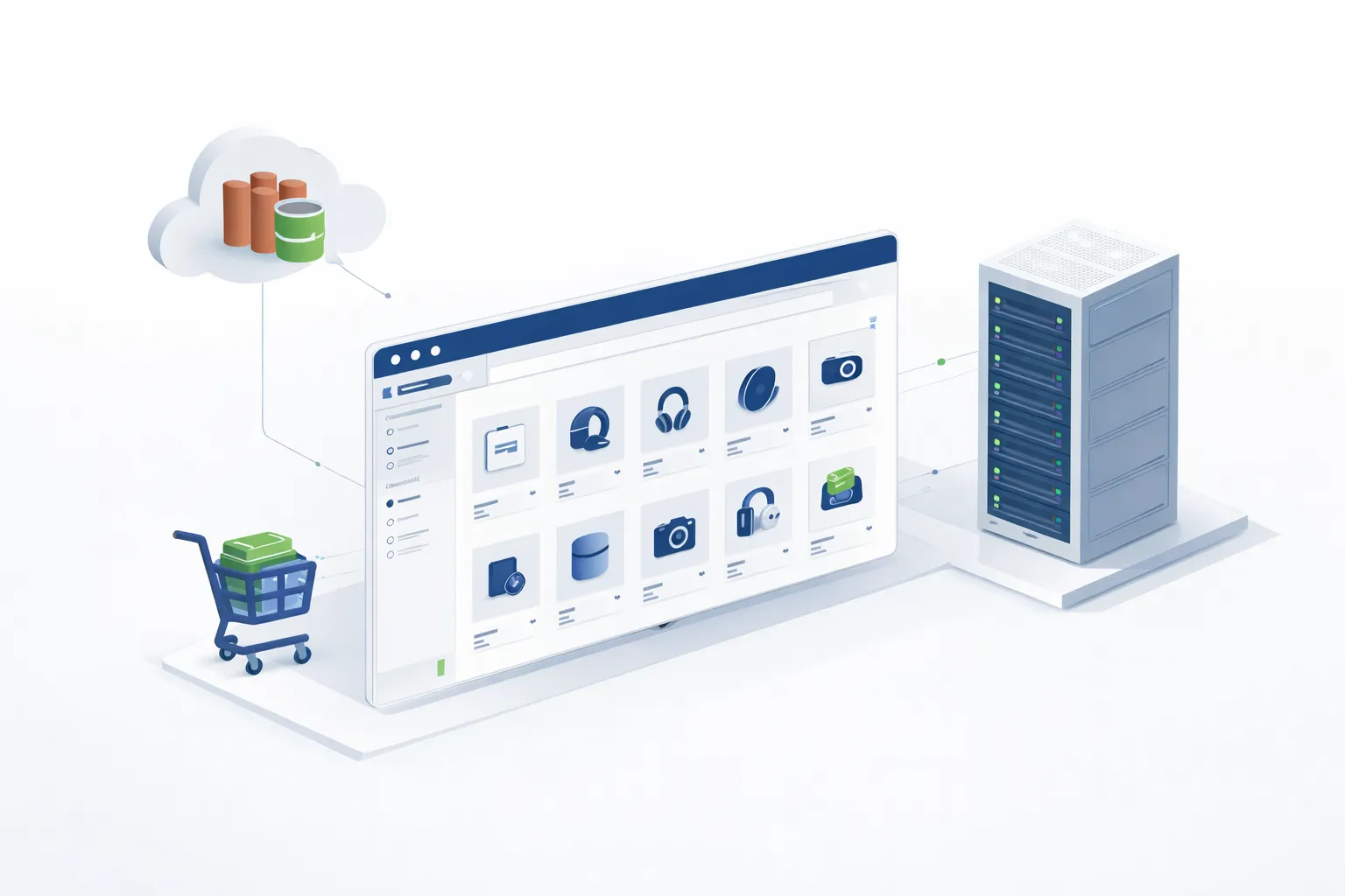 OpenCart SaaS commerce platform with cloud storage architecture